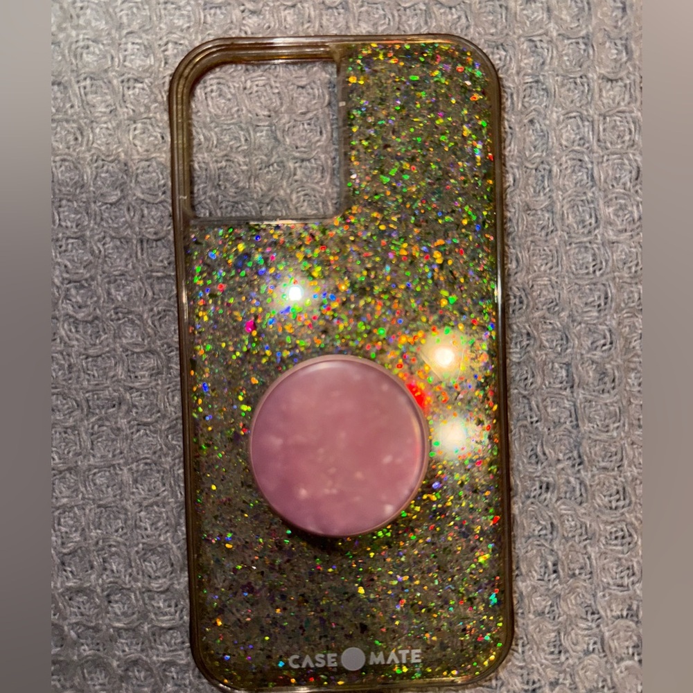 Case-Mate Glitter Phone Case with Pink Accent